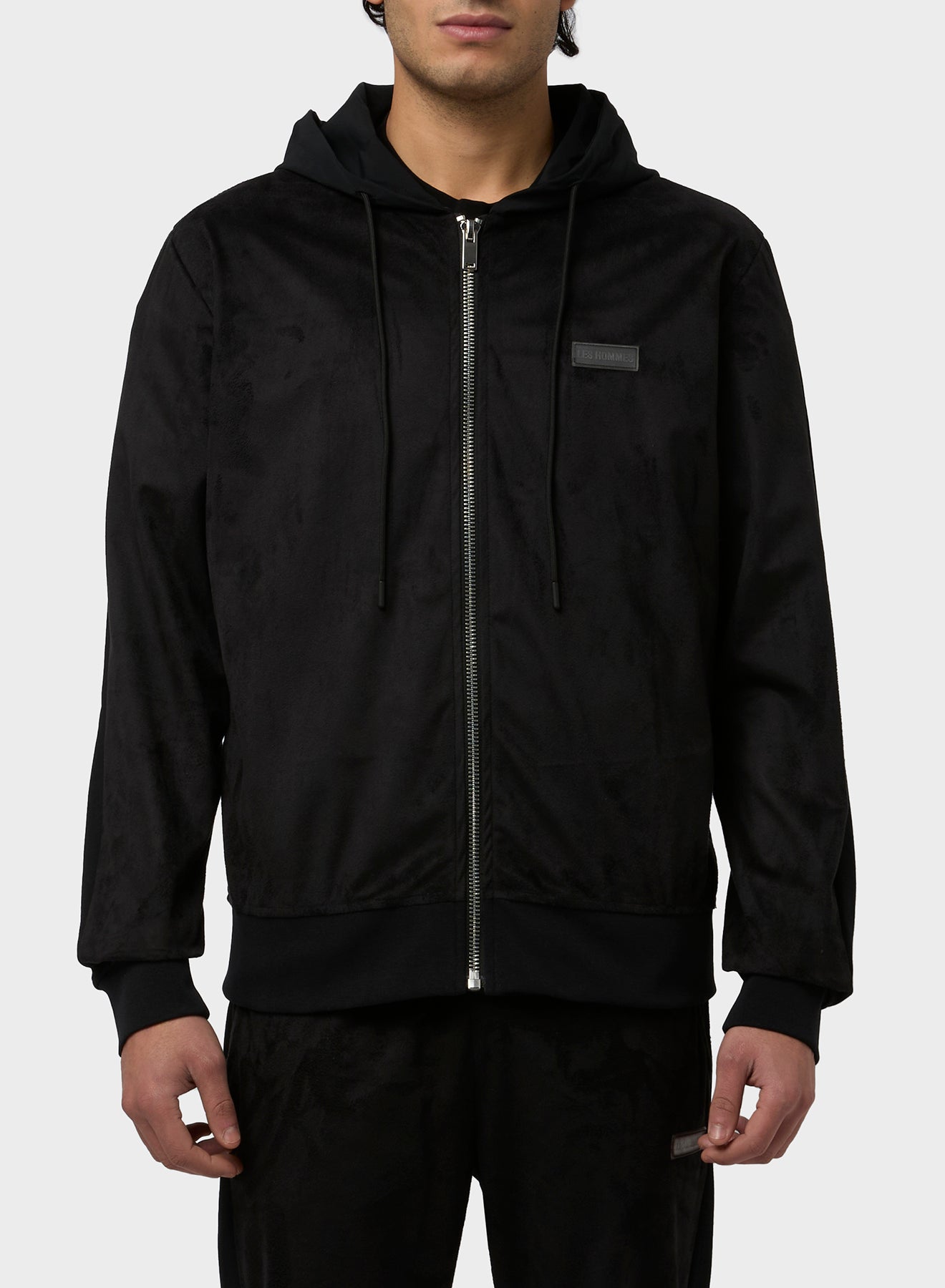 FULL ZIP HOODIE FRONT TECHNICAL SUED