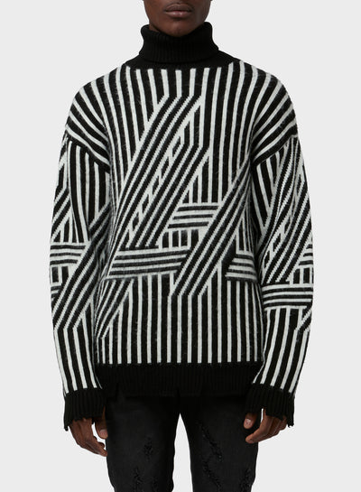 TURTLENECK LOGO JACQUARD HALF NECK