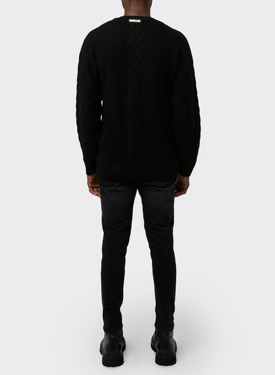 WOVEN SWEATER WITH OBLIQUE FLAPS