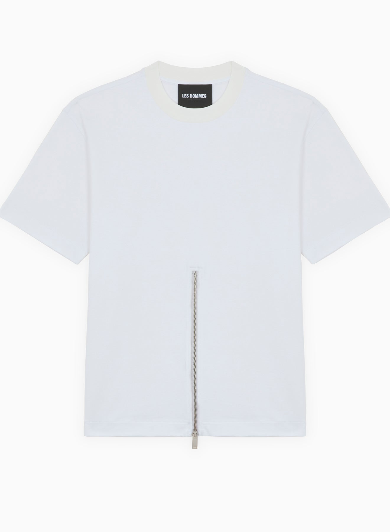 ROUND NECK HALF ZIP T SHIRT