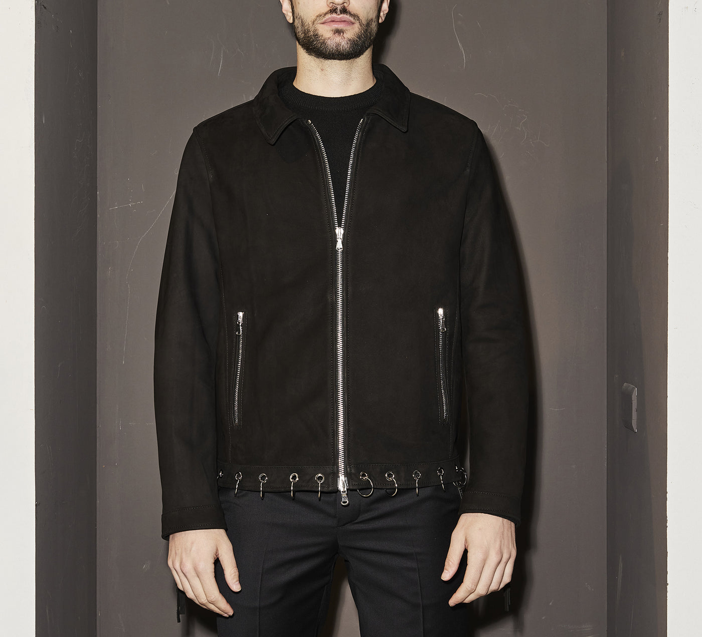 LHB2524001  Nabuck Fringes Jacket